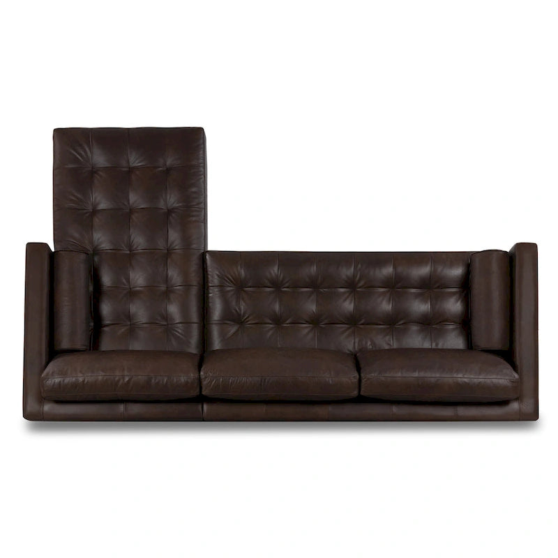Canapé d'angle droit Poly &amp; Bark Napa 104,5 - Cuir italien pleine fleur véritable