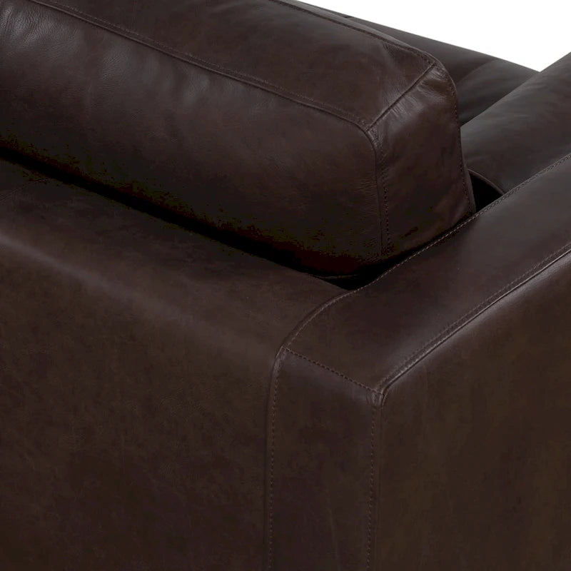 Canapé d'angle droit Poly &amp; Bark Napa 104,5 - Cuir italien pleine fleur véritable