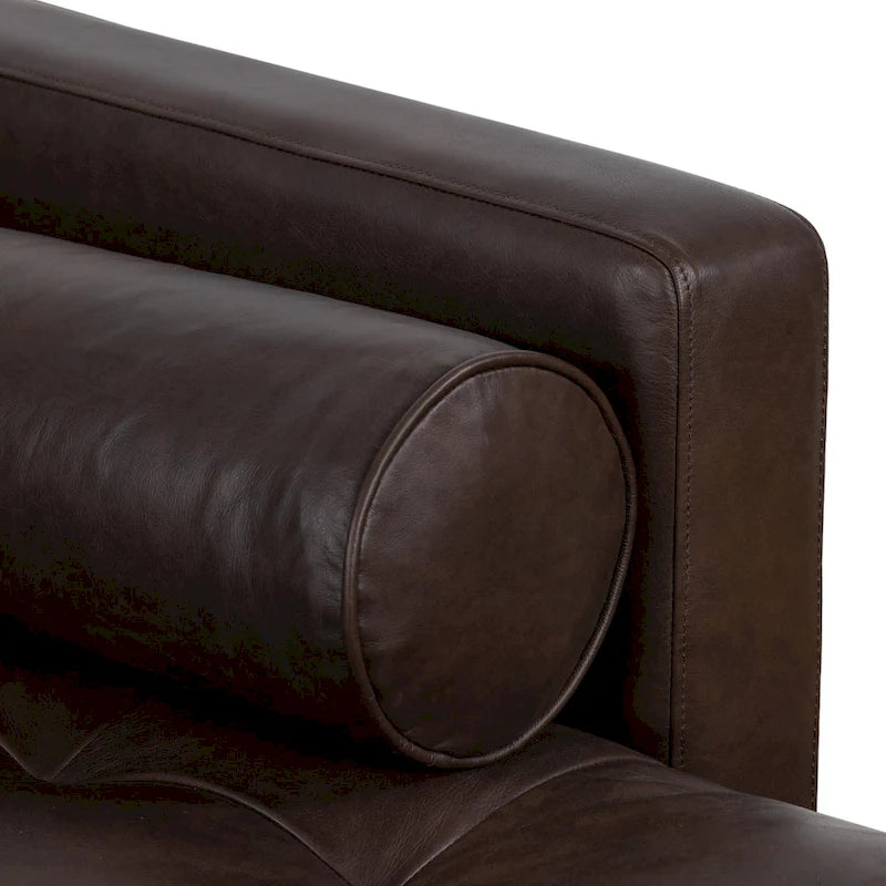 Canapé d'angle droit Poly &amp; Bark Napa 104,5 - Cuir italien pleine fleur véritable