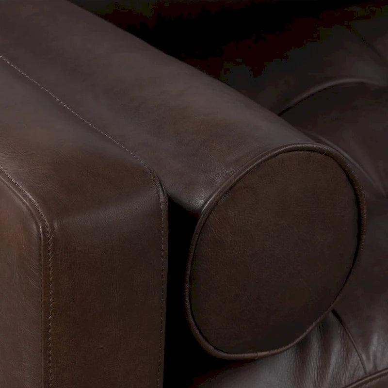 Canapé d'angle droit Poly &amp; Bark Napa 104,5 - Cuir italien pleine fleur véritable