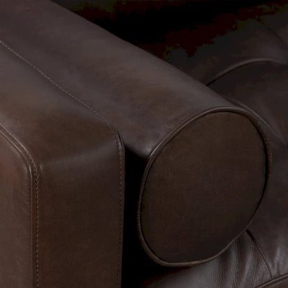 Canapé d'angle droit Poly &amp; Bark Napa 104,5 - Cuir italien pleine fleur véritable
