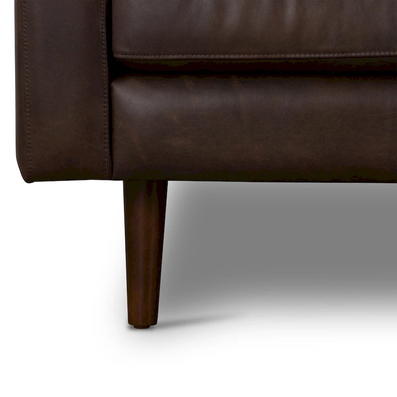 Canapé d'angle droit Poly &amp; Bark Napa 104,5 - Cuir italien pleine fleur véritable