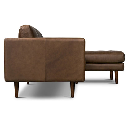 Canapé d'angle droit Poly &amp; Bark Napa 104,5 - Cuir italien pleine fleur véritable