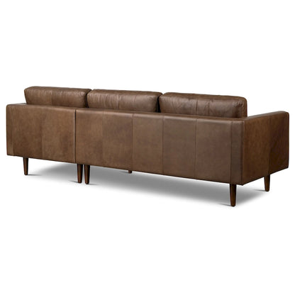 Canapé d'angle droit Poly &amp; Bark Napa 104,5 - Cuir italien pleine fleur véritable