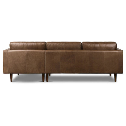 Canapé d'angle droit Poly &amp; Bark Napa 104,5 - Cuir italien pleine fleur véritable