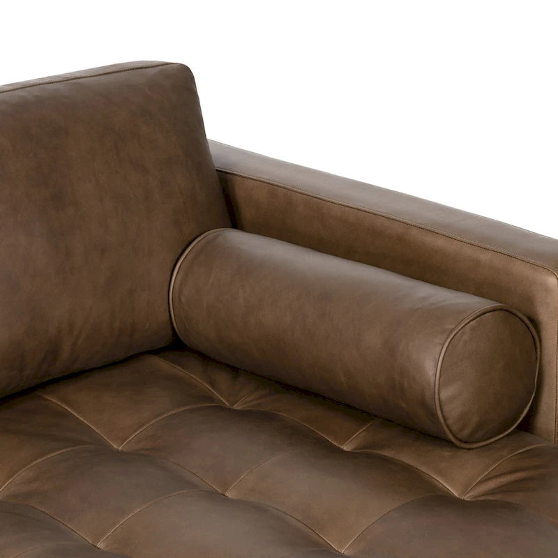 Canapé d'angle droit Poly &amp; Bark Napa 104,5 - Cuir italien pleine fleur véritable