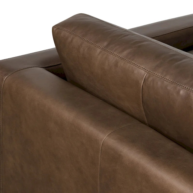 Canapé d'angle droit Poly &amp; Bark Napa 104,5 - Cuir italien pleine fleur véritable