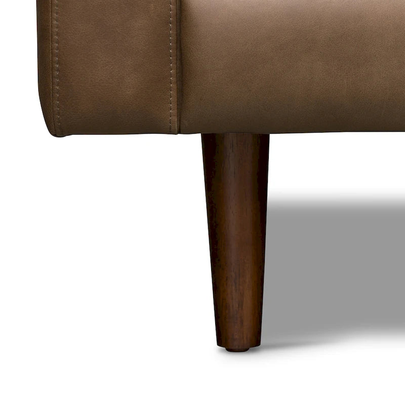 Canapé d'angle droit Poly &amp; Bark Napa 104,5 - Cuir italien pleine fleur véritable