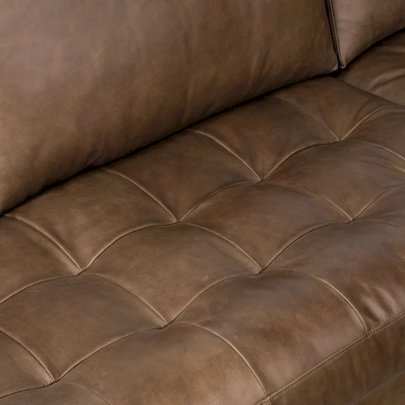 Canapé d'angle droit Poly &amp; Bark Napa 104,5 - Cuir italien pleine fleur véritable