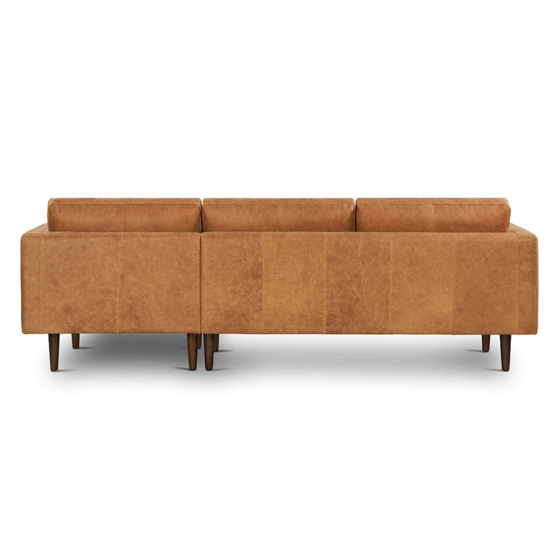 Canapé d'angle droit Poly &amp; Bark Napa 104,5 - Cuir italien pleine fleur véritable