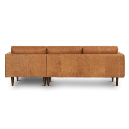 Canapé d'angle droit Poly &amp; Bark Napa 104,5 - Cuir italien pleine fleur véritable