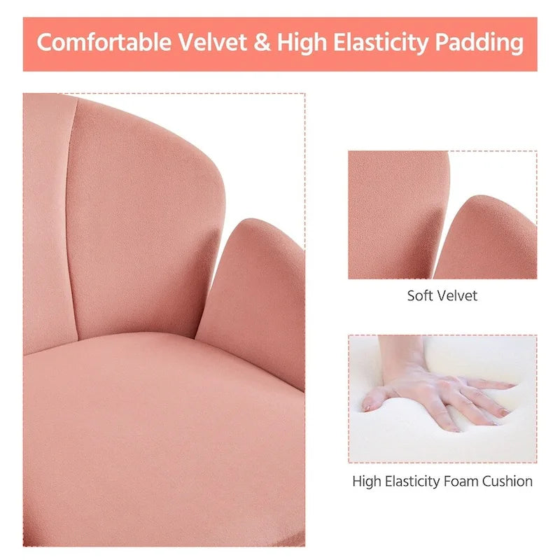 Chaise de bureau pivotante et roulante moderne Yaheetech, idéale pour le maquillage et le bureau à domicile.