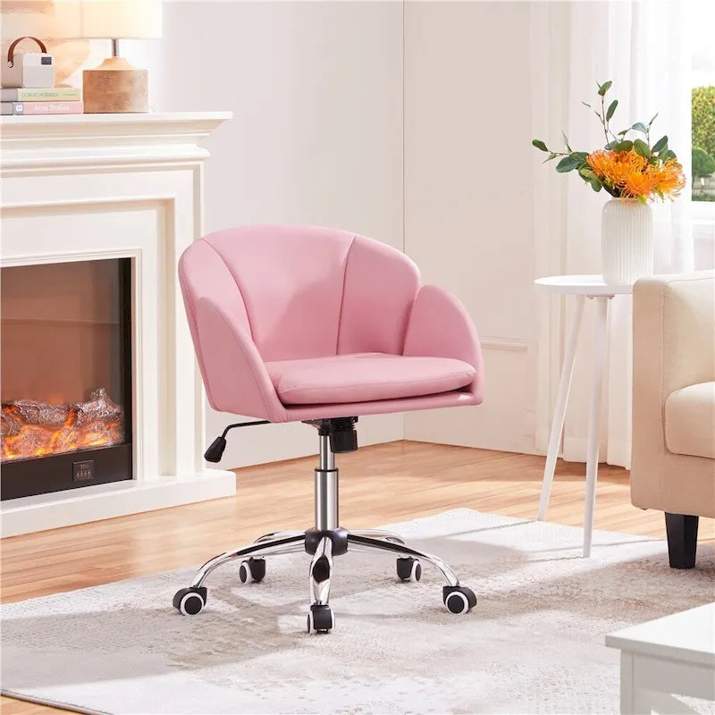 Chaise de bureau pivotante et roulante moderne Yaheetech, idéale pour le maquillage et le bureau à domicile.