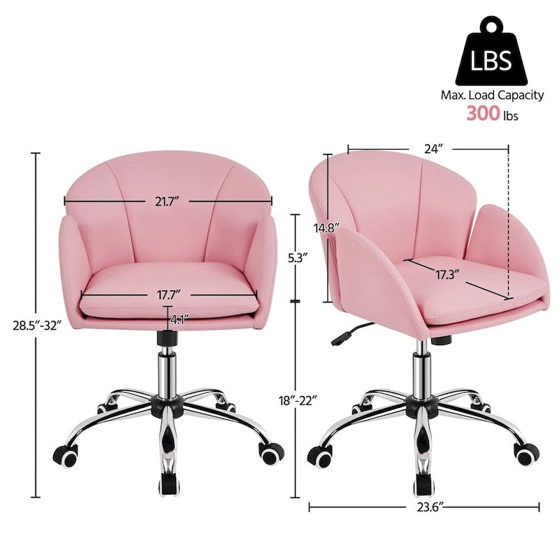 Chaise de bureau pivotante et roulante moderne Yaheetech, idéale pour le maquillage et le bureau à domicile.