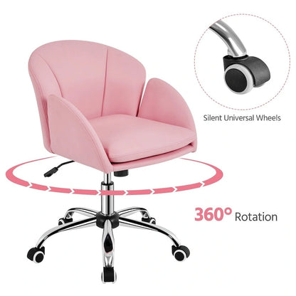 Chaise de bureau pivotante et roulante moderne Yaheetech, idéale pour le maquillage et le bureau à domicile.
