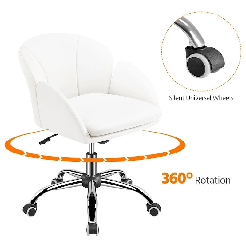 Chaise de bureau pivotante et roulante moderne Yaheetech, idéale pour le maquillage et le bureau à domicile.