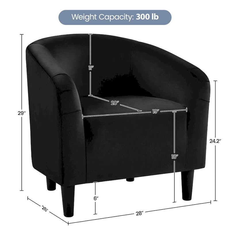 Fauteuil club Yaheetech avec accoudoirs décoratifs, style contemporain