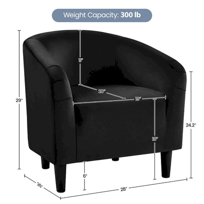 Fauteuil club Yaheetech avec accoudoirs décoratifs, style contemporain