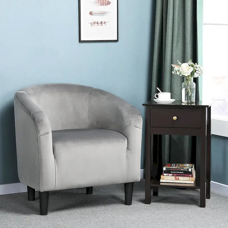 Fauteuil club Yaheetech avec accoudoirs décoratifs, style contemporain