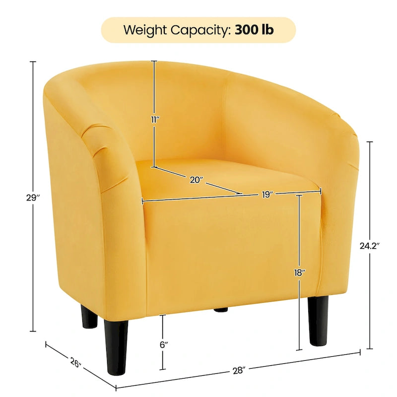 Fauteuil club Yaheetech avec accoudoirs décoratifs, style contemporain