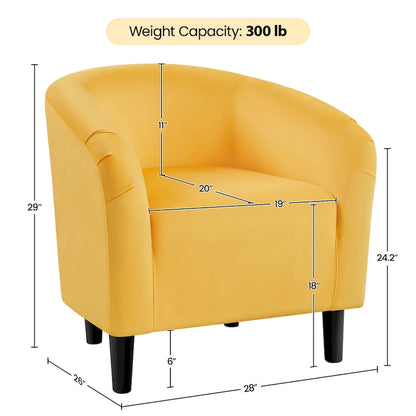 Fauteuil club Yaheetech avec accoudoirs décoratifs, style contemporain