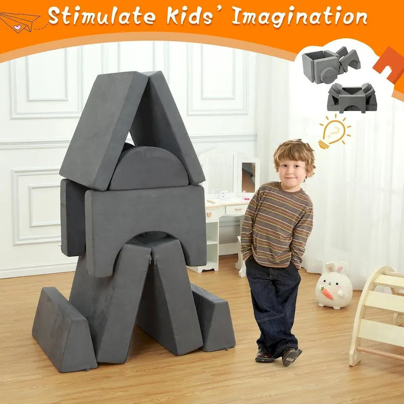 Canapé de jeu convertible 8 en 1 pour enfants, multifonctionnel et transformable.
