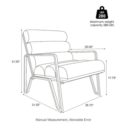 Fauteuil d'appoint moderne et confortable Glitzhome 26,75 po en cuir PU avec structure en métal