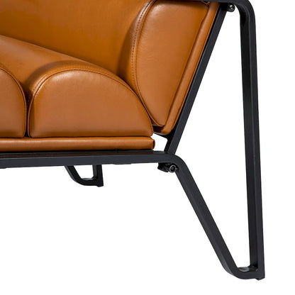 Fauteuil d'appoint moderne et confortable Glitzhome 26,75 po en cuir PU avec structure en métal