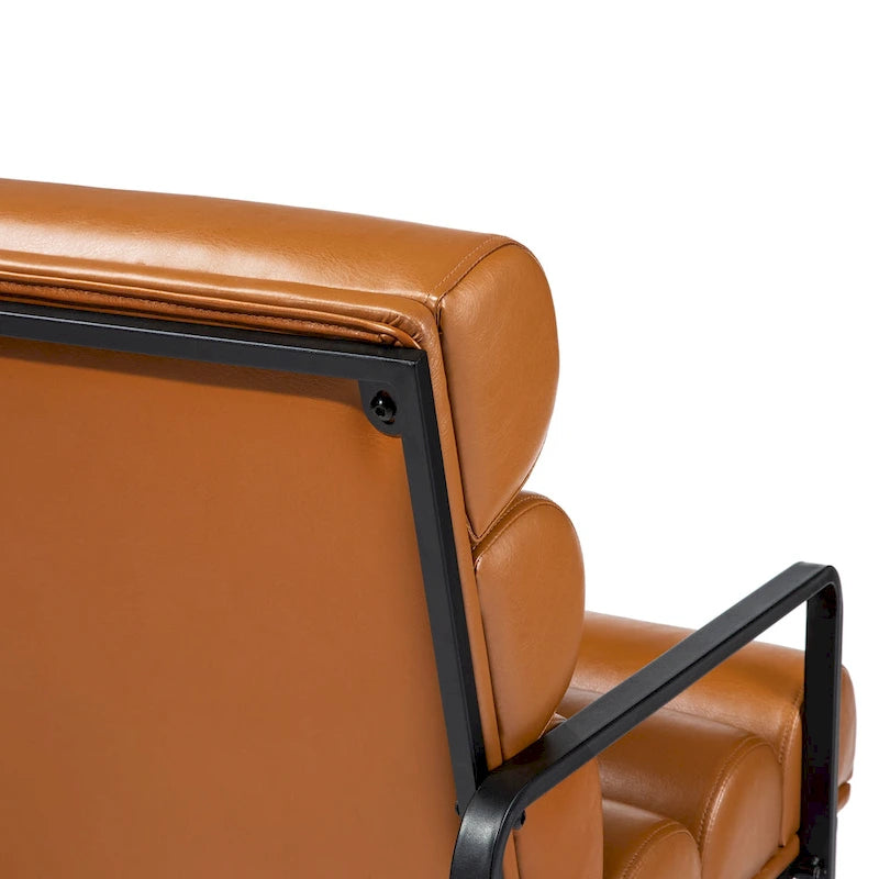 Fauteuil d'appoint moderne et confortable Glitzhome 26,75 po en cuir PU avec structure en métal