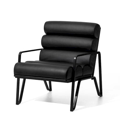 Fauteuil d'appoint moderne et confortable Glitzhome 26,75 po en cuir PU avec structure en métal