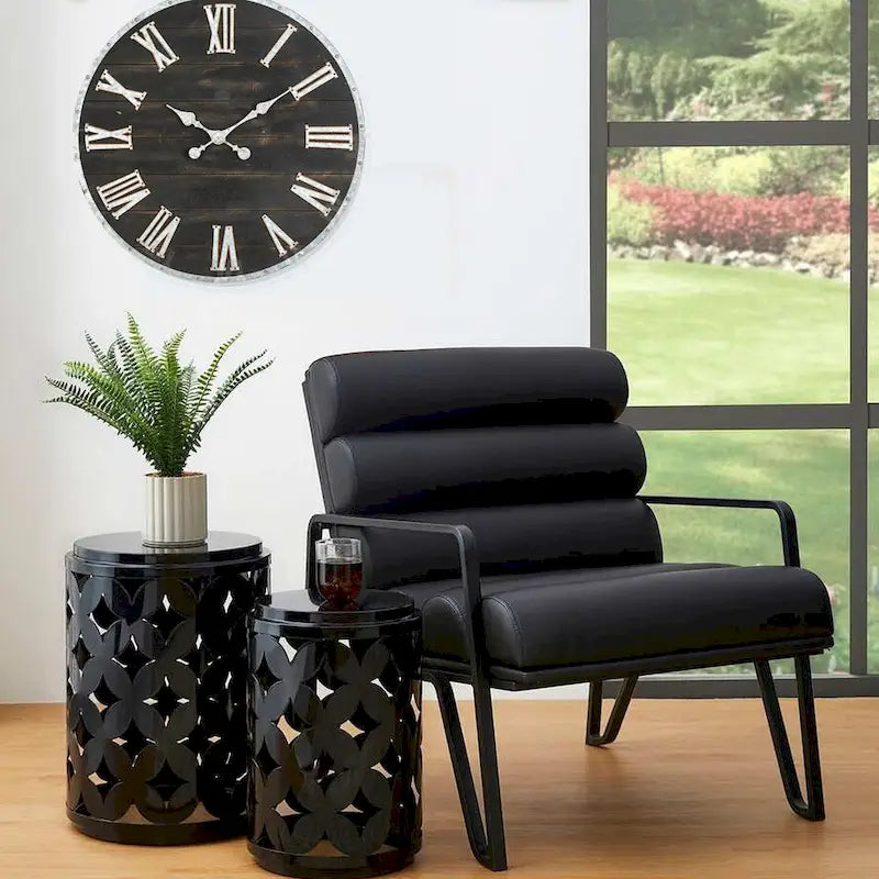 Fauteuil d'appoint moderne et confortable Glitzhome 26,75 po en cuir PU avec structure en métal
