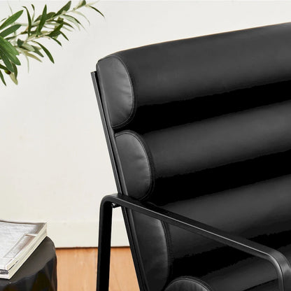 Fauteuil d'appoint moderne et confortable Glitzhome 26,75 po en cuir PU avec structure en métal