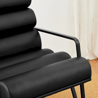 Fauteuil d'appoint moderne et confortable Glitzhome 26,75 po en cuir PU avec structure en métal