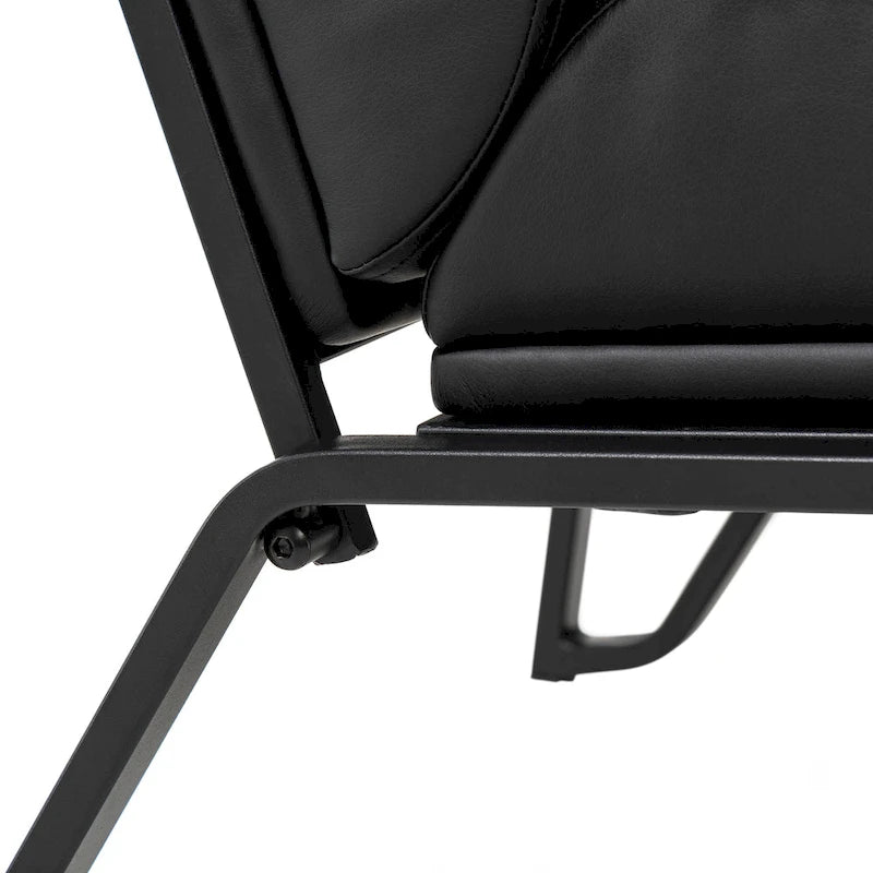 Fauteuil d'appoint moderne et confortable Glitzhome 26,75 po en cuir PU avec structure en métal