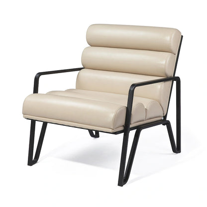Fauteuil d'appoint moderne et confortable Glitzhome 26,75 po en cuir PU avec structure en métal