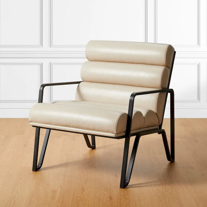 Fauteuil d'appoint moderne et confortable Glitzhome 26,75 po en cuir PU avec structure en métal