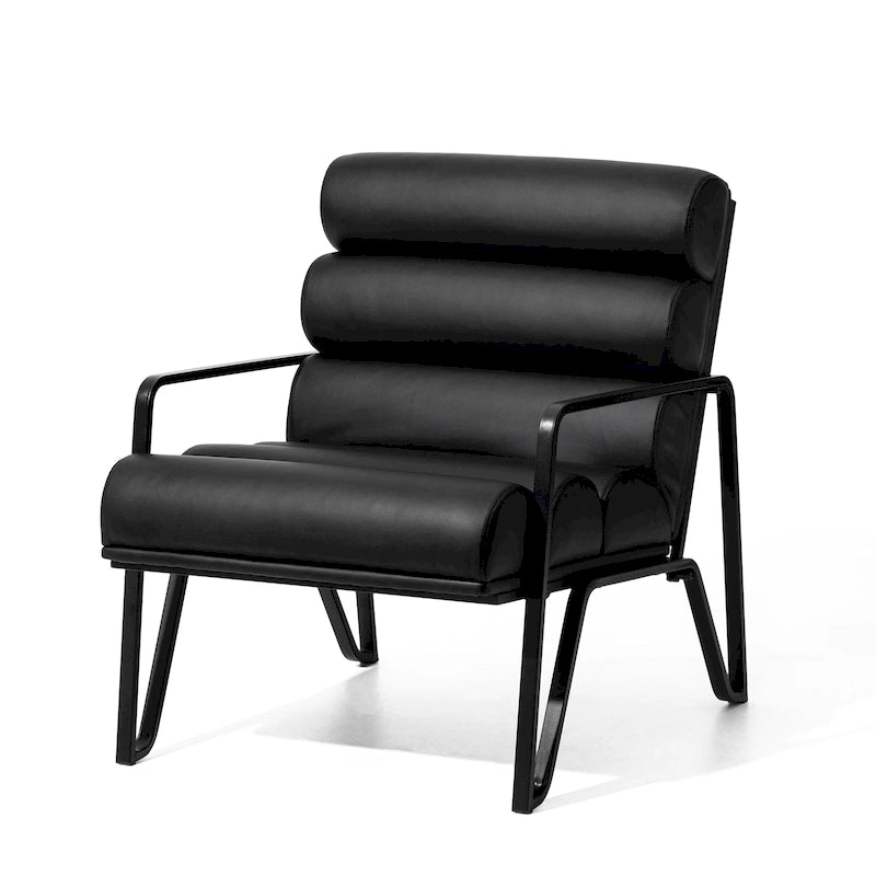 Fauteuil d'appoint moderne et confortable Glitzhome 26,75 po en cuir PU avec structure en métal