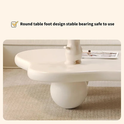 Table basse moderne de 48 pouces, en forme de nuage, en bois
