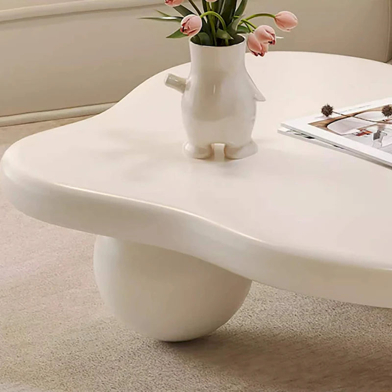 Table basse moderne de 48 pouces, en forme de nuage, en bois