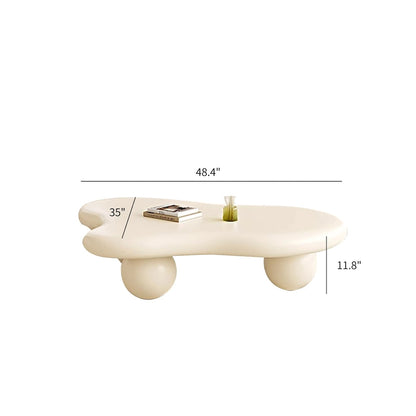 Table basse moderne de 48 pouces, en forme de nuage, en bois