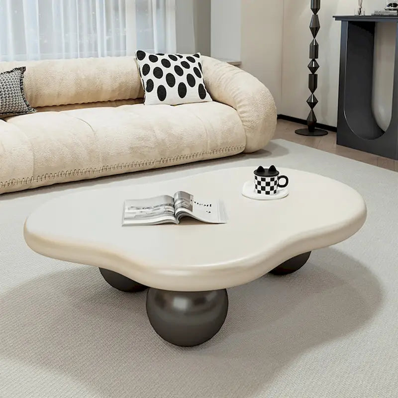 Table basse moderne de 48 pouces, en forme de nuage, en bois
