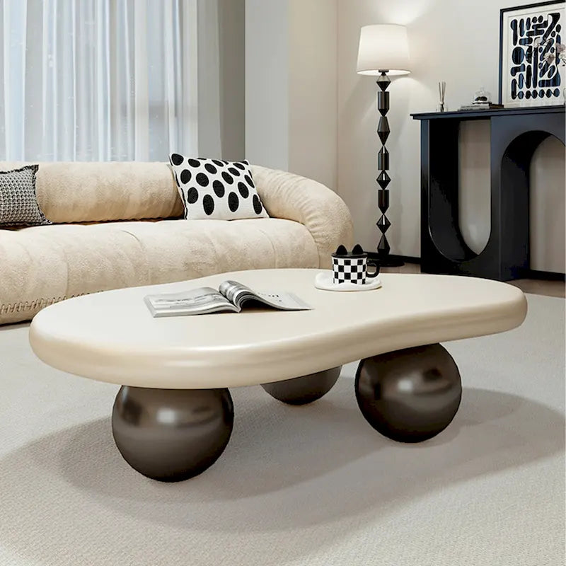 Table basse moderne de 48 pouces, en forme de nuage, en bois
