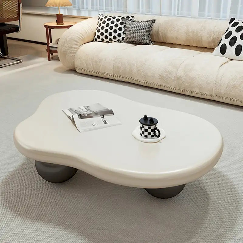 Table basse moderne de 48 pouces, en forme de nuage, en bois