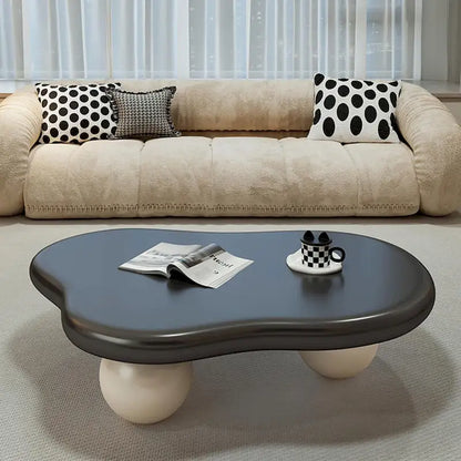 Table basse moderne de 48 pouces, en forme de nuage, en bois