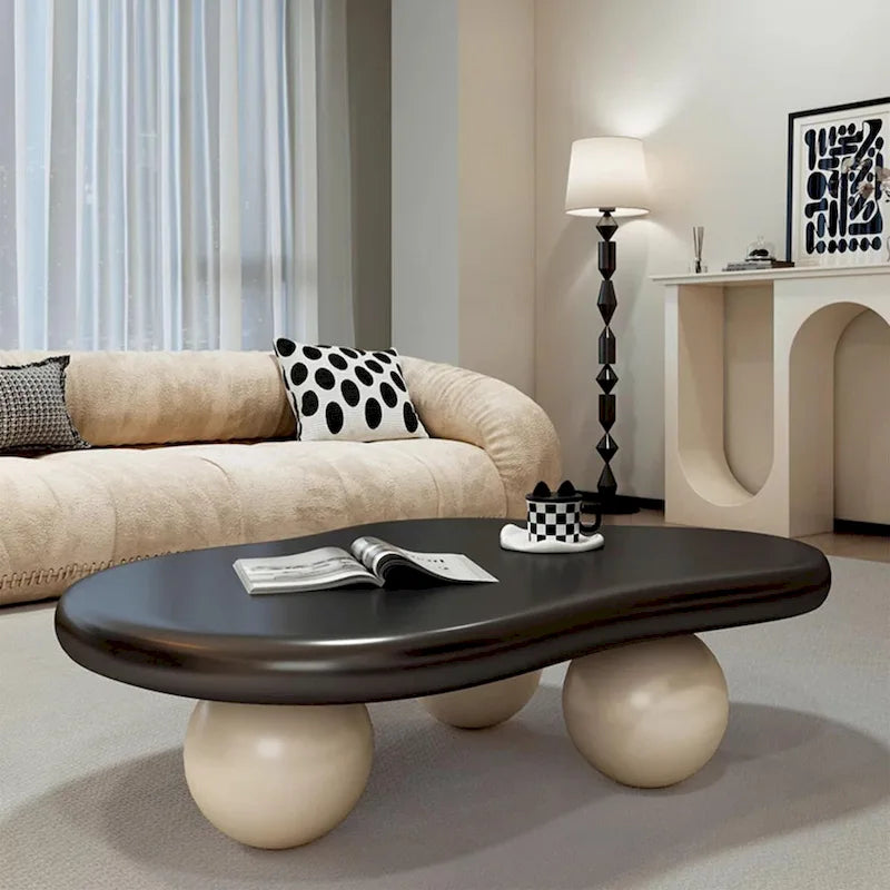 Table basse moderne de 48 pouces, en forme de nuage, en bois