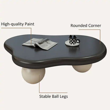 Table basse moderne de 48 pouces, en forme de nuage, en bois