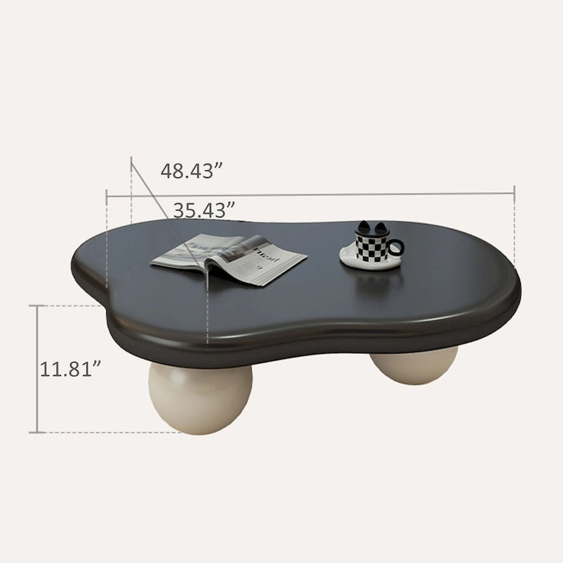 Table basse moderne de 48 pouces, en forme de nuage, en bois