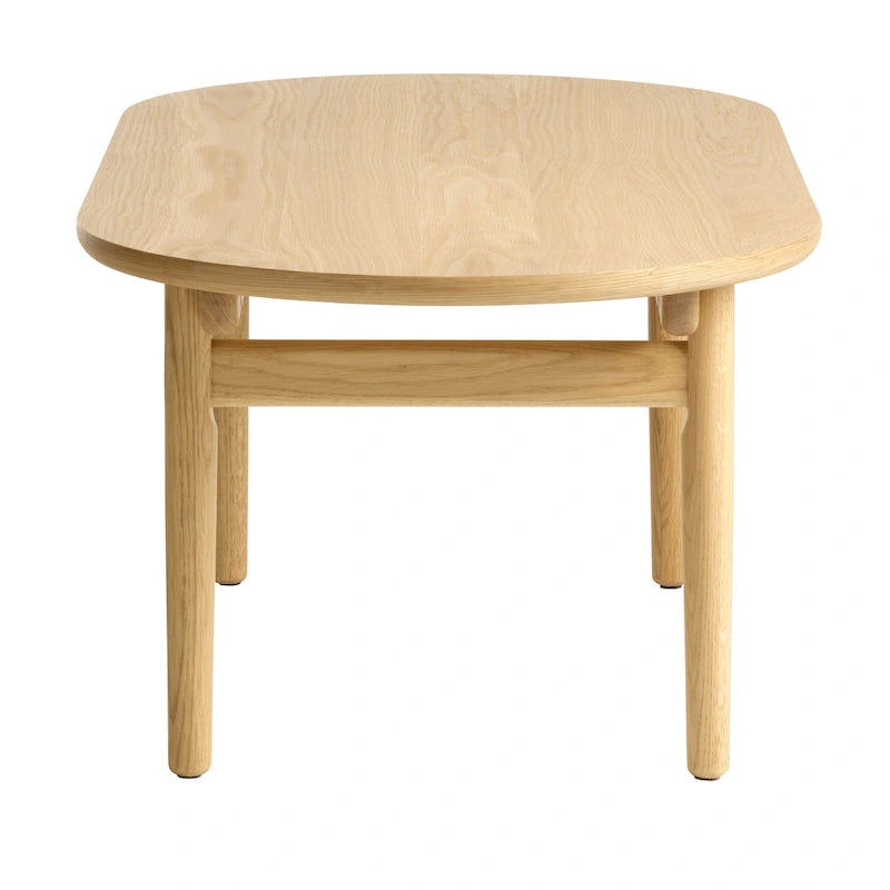 Table basse ovale Rye Studio style moderne du milieu du siècle, chêne naturel - 70 cm (L) x 130 cm (l) x 45 cm (H)