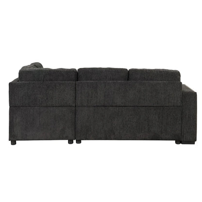 Canapé-lit d'angle en forme de L de 213 cm (83,8 pouces) avec méridienne de rangement, ports USB, prises électriques et porte-gobelet