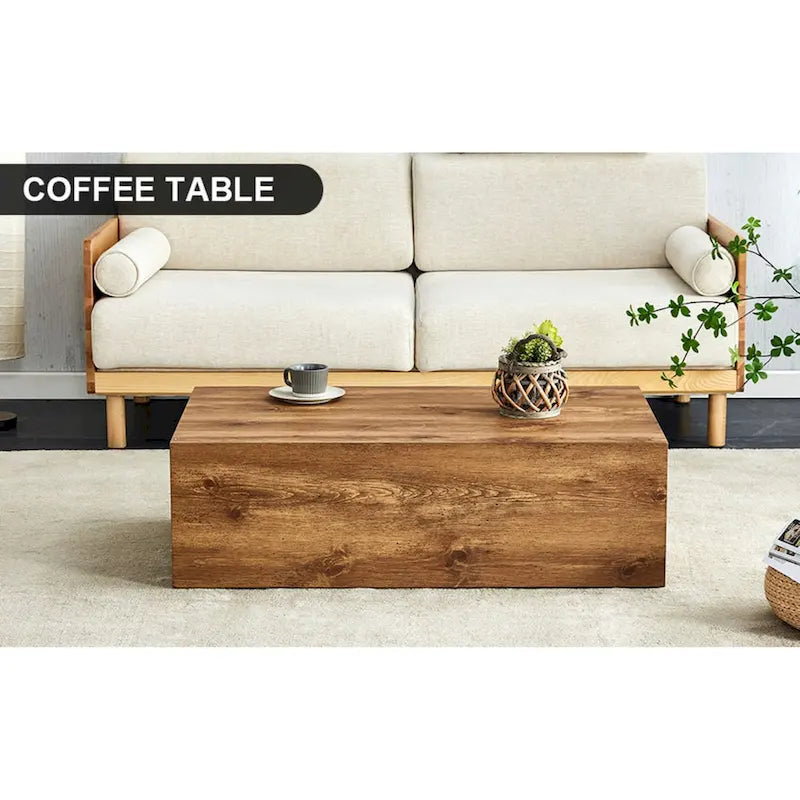 Table basse moderne en MDF avec motif imitation bois - design élégant et durable
